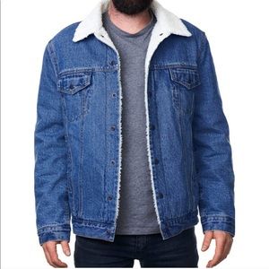 NEW Men's Sherpa Lined Denim Trucker Jacket